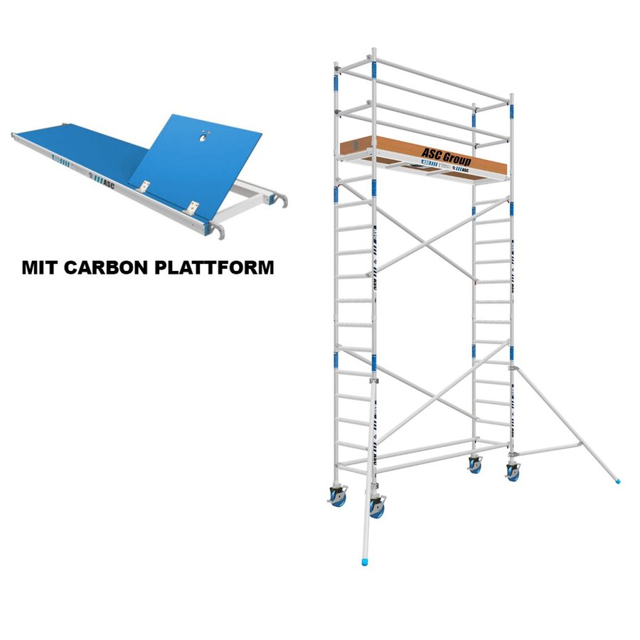 ASC Group ASC Rollgerüst 135x250 mit Plattform aus Karbon Arbeitshöhe bis 6,2m