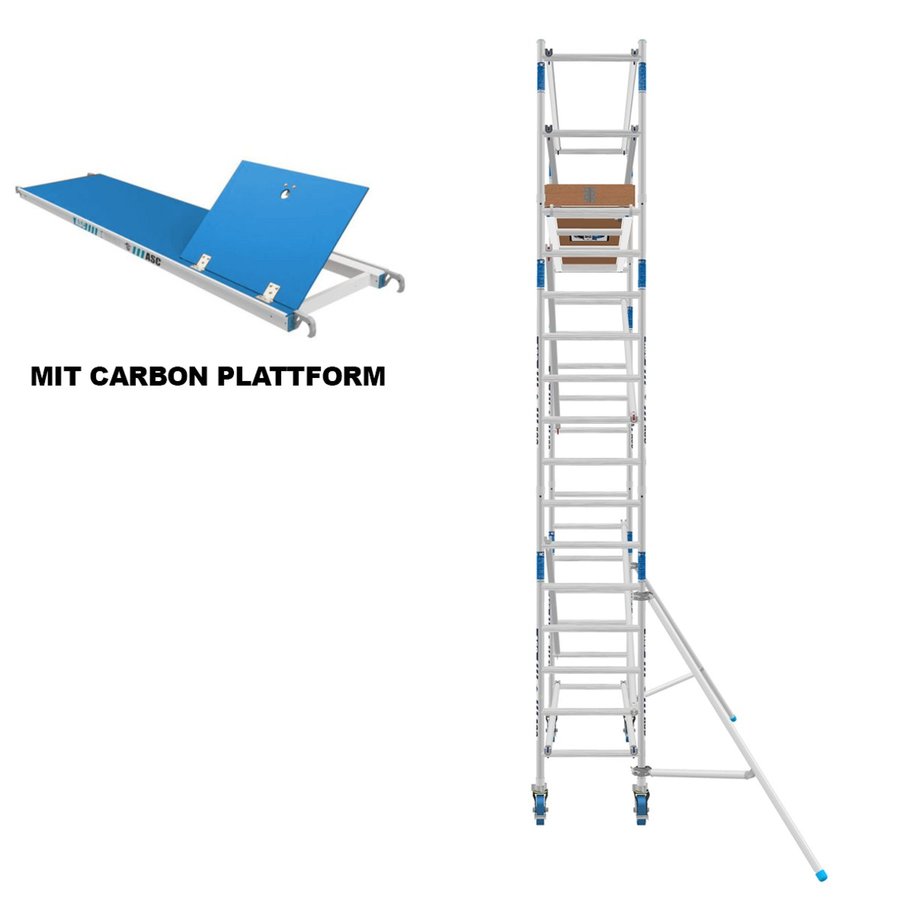ASC Group ASC Rollgerüst 135x250 mit Plattform aus Karbon Arbeitshöhe bis 6,2m