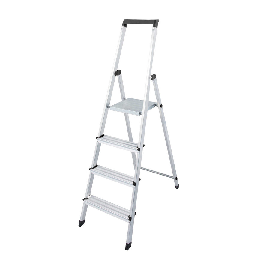 Euroline Alu-Haushaltsleiter mit Sicherheitsbrücke Nr. 618 1x4