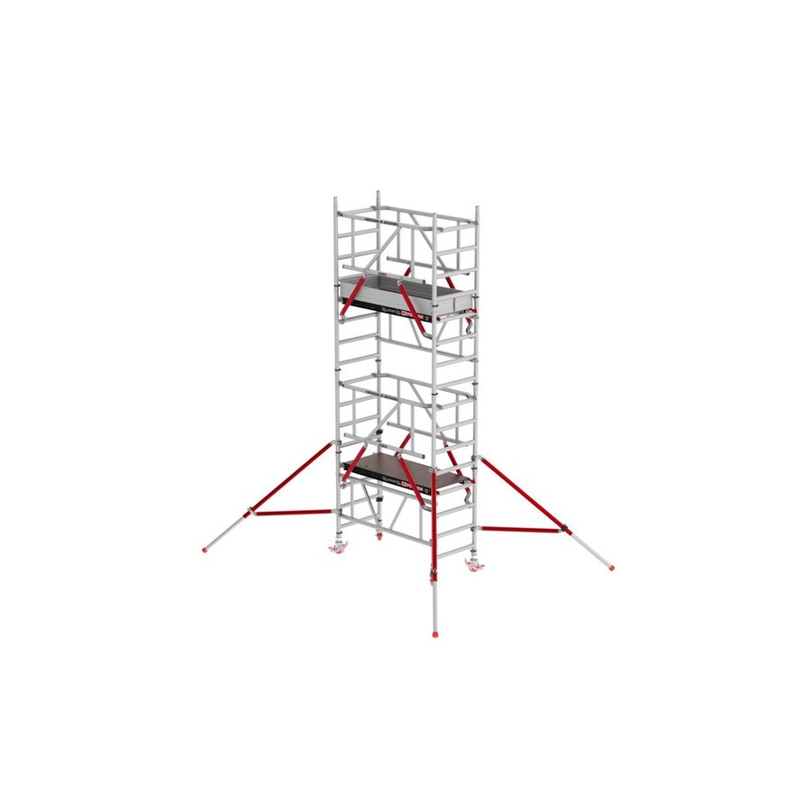 Altrex MiTower PLUS mit HolzPlattformen und Safe-Quick® Geländern Arbeitshöhe bis 5,2m