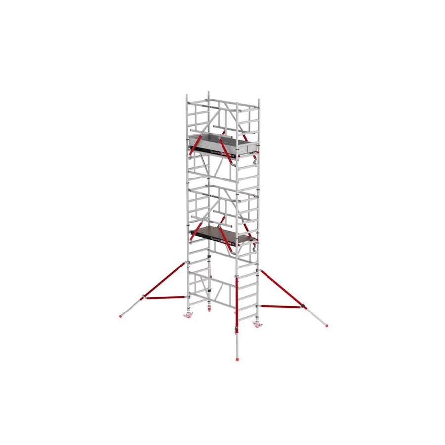 Altrex MiTower PLUS mit  HolzPlattformen und Safe-Quick® Geländern Arbeitshöhe bis 6,2m