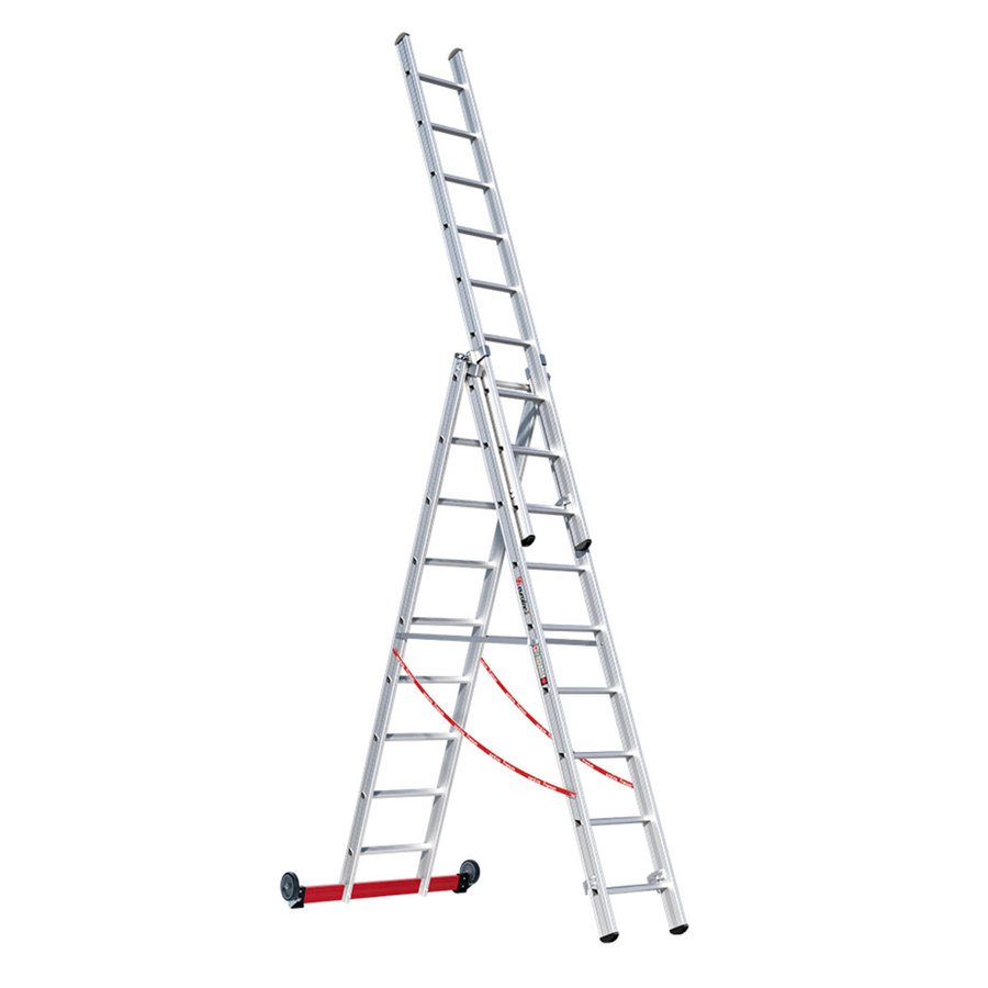 Euroline Alu-Mehrzweckleiter 3-teilig Nr. 30778, rollbar 3x9