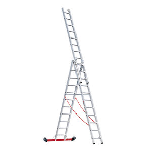 Euroline Alu-Mehrzweckleiter 3-teilig Nr. 30778, rollbar
