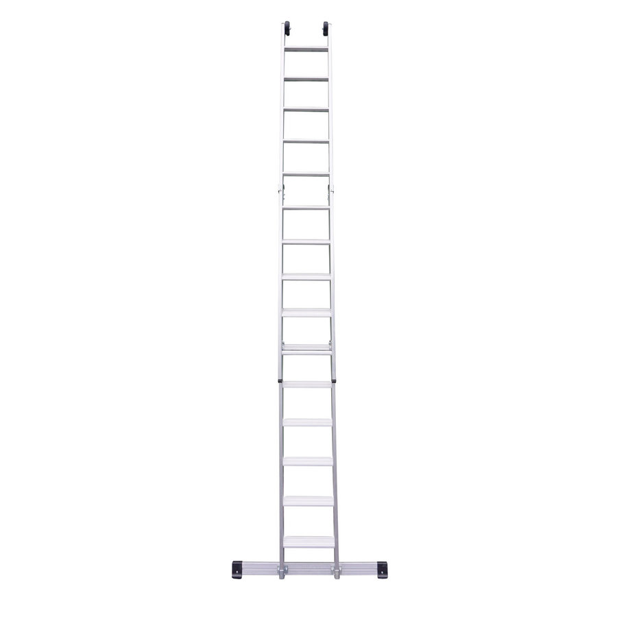 Euroline Alu-Stufensschiebeleiter 2-teilig Nr. 30277 2x14 Stufen