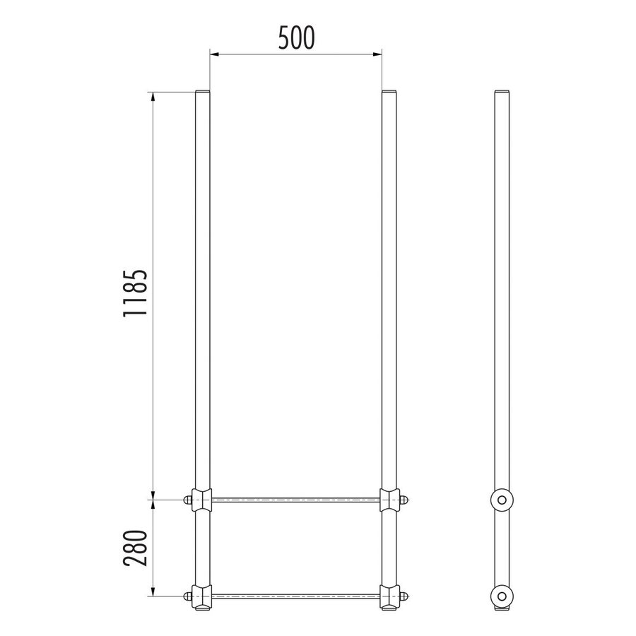 Hailo Professional Ausstiegsholmbügel - Stahl verzinkt gerade | 72x25 mm