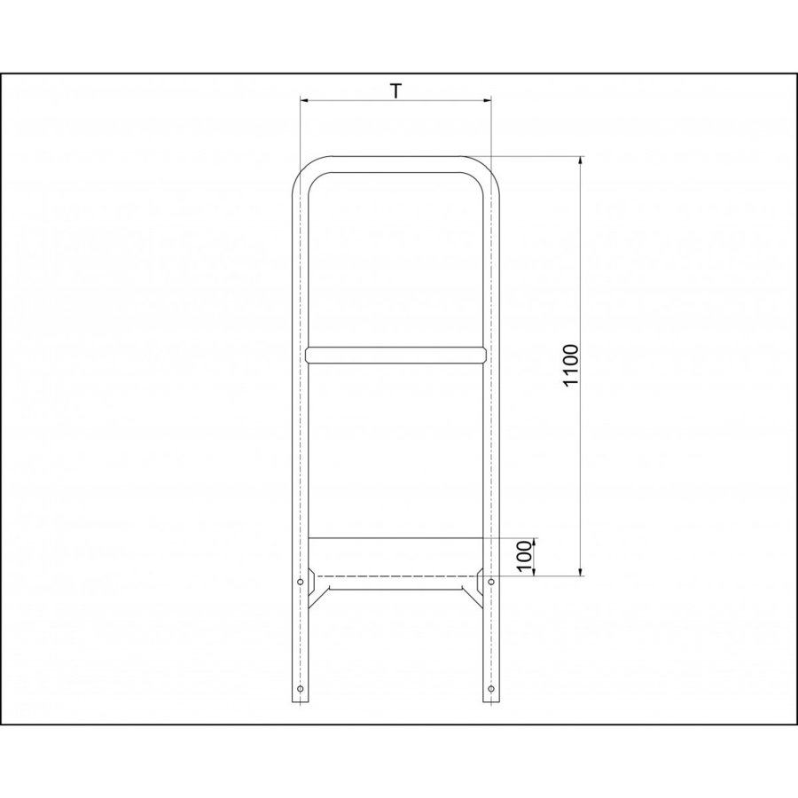 Hailo Professional Attika-Überstieg für Holm 40x20mm - Stahl verzinkt Tiefe 750 mm