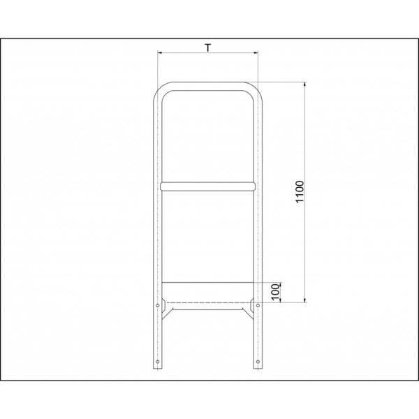 Hailo Professional Attika-Überstieg für Holm 40x20mm - Stahl verzinkt Tiefe 1000 mm