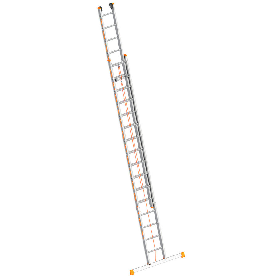 Layher Seilzugleiter TOPIC 16 Sprossen, Aluminiumleiter 2x16 Sprossen, zweiteilig, ausziehbar, Länge 8.20 m