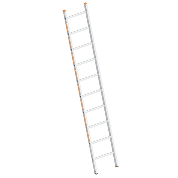 Layher Sprossenanlegeleiter TOPIC 10 Sprossen; Aluminiumleiter mit 10 Sprossen, Länge 2.85 m