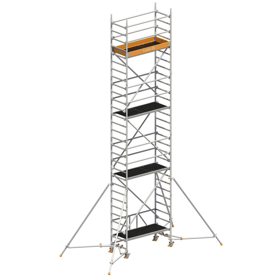 Layher Zifa Fahrgerüst; Sicherheitsaufbau P2 Arbeitshöhe bis 8,61m, mit Gerüststützen, ausziehbar