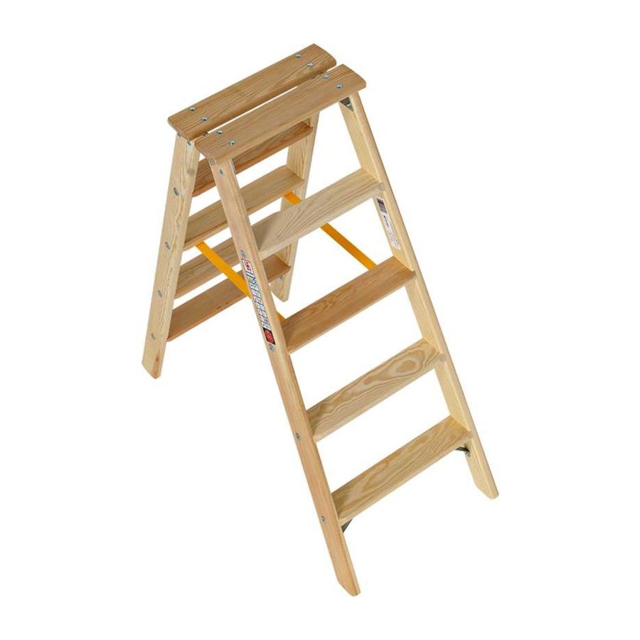 Euroline Holz-Stufenstehleiter Nr. 10503 2x5