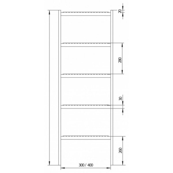 Hailo Professional Schachtleiter LW 400,  Edelstahl 1.4301(V2A) 2,52 m | 9 Sprossen