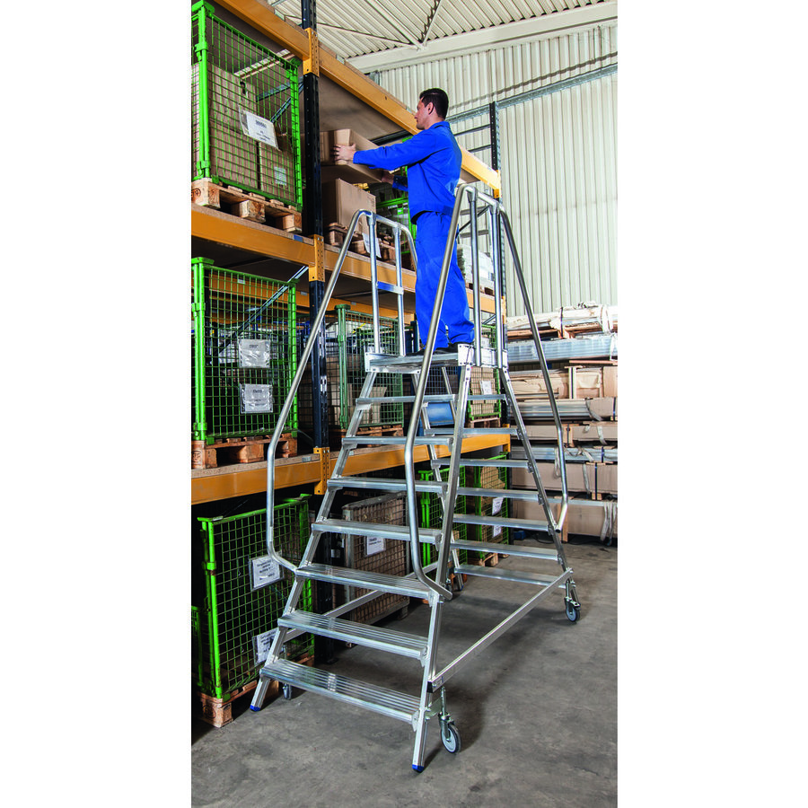Krause STABILO PodestLeiter fahrbar, beidseitig begehbar 2x8 Stufen