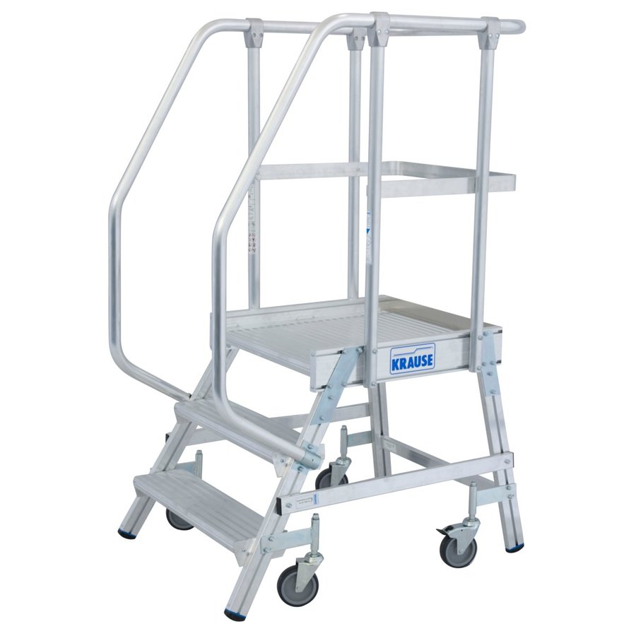 Krause STABILO PodestLeiter fahrbar, einseitig begehbar 3 Stufen