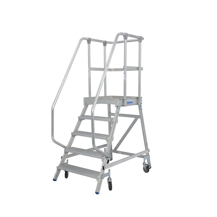 Krause STABILO PodestLeiter fahrbar, einseitig begehbar 5 Stufen
