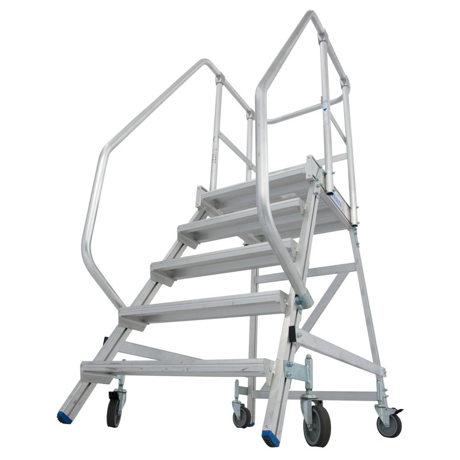 Krause STABILO PodestLeiter fahrbar, einseitig begehbar 5 Stufen