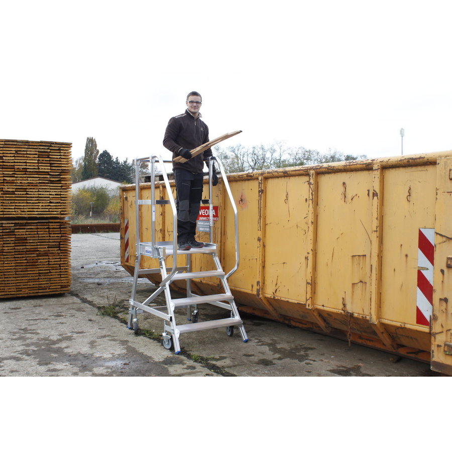 Krause STABILO PodestLeiter fahrbar, einseitig begehbar 4 Stufen
