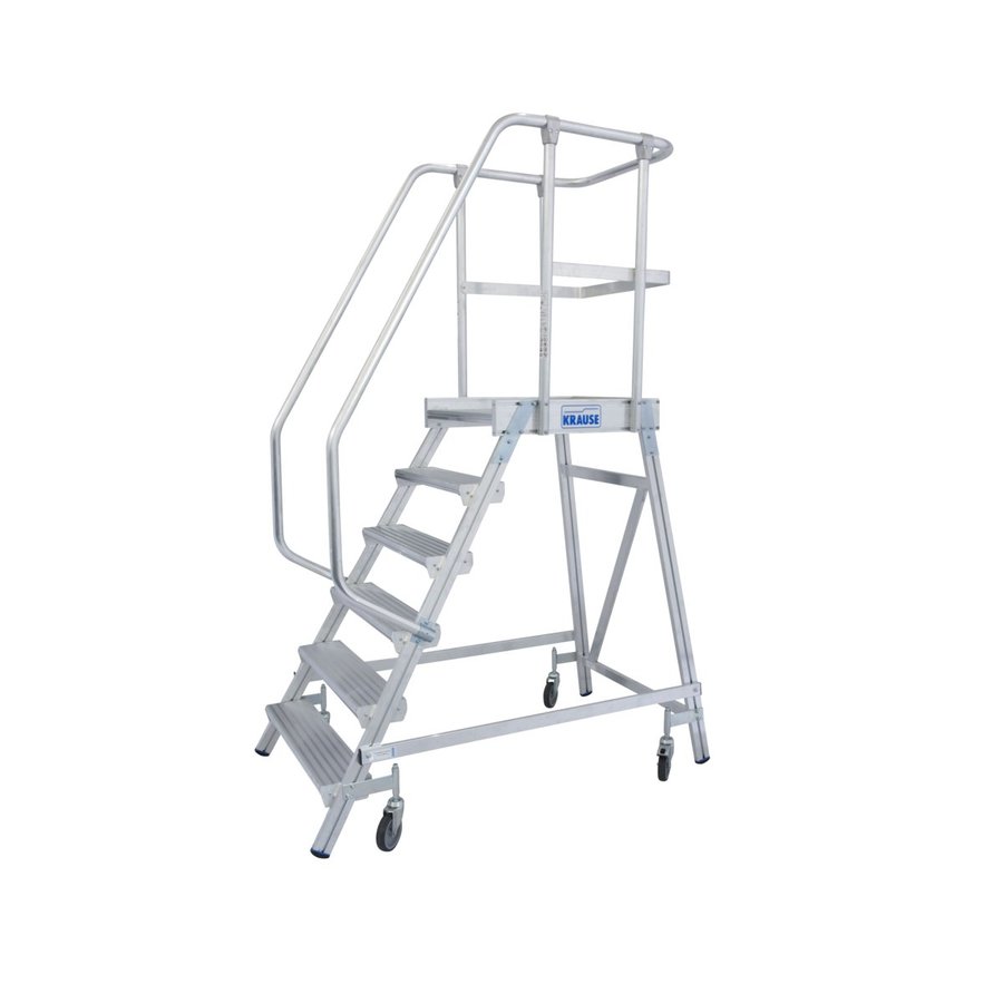 Krause STABILO PodestLeiter fahrbar, einseitig begehbar 6 Stufen