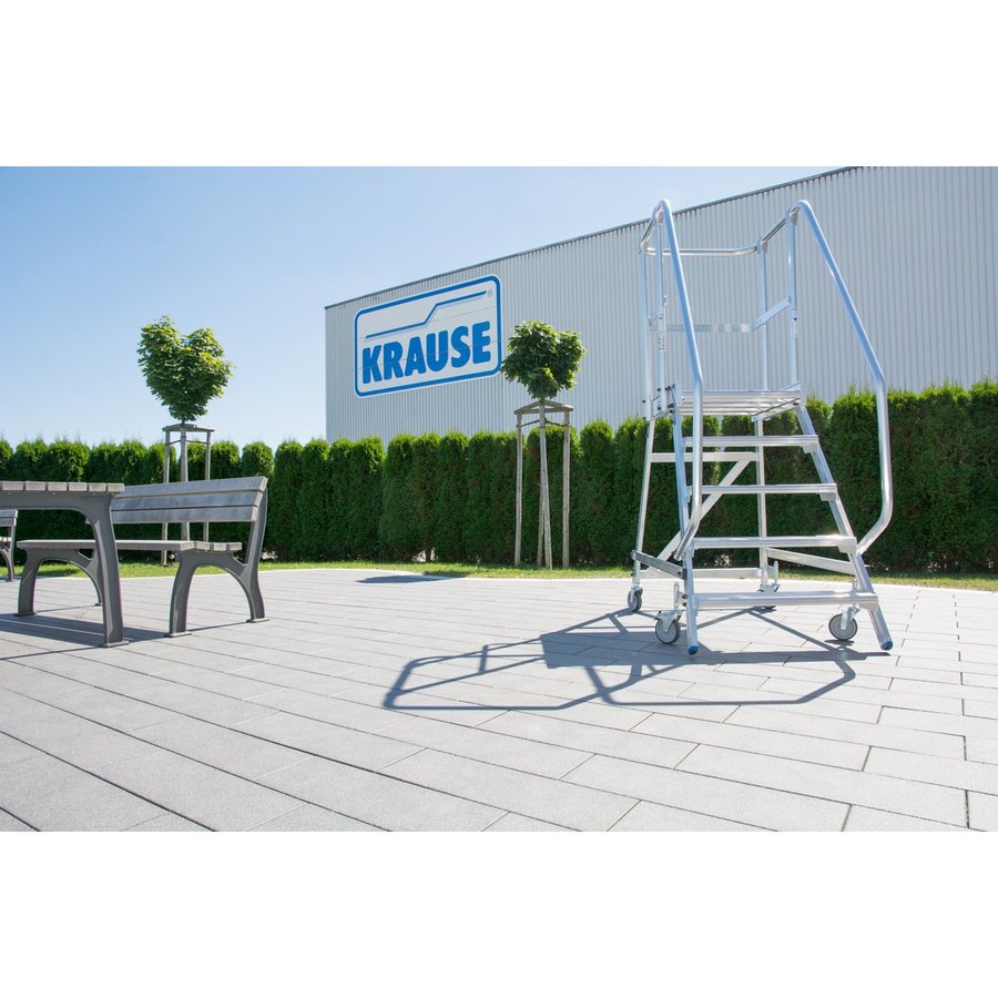 Krause STABILO PodestLeiter fahrbar, einseitig begehbar 5 Stufen