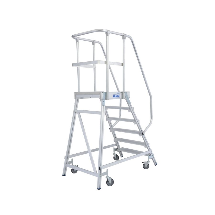 Krause STABILO PodestLeiter fahrbar, einseitig begehbar 6 Stufen