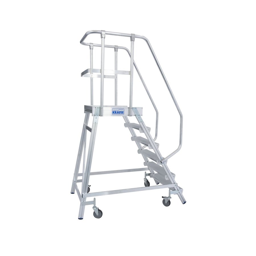 Krause STABILO PodestLeiter fahrbar, einseitig begehbar 6 Stufen