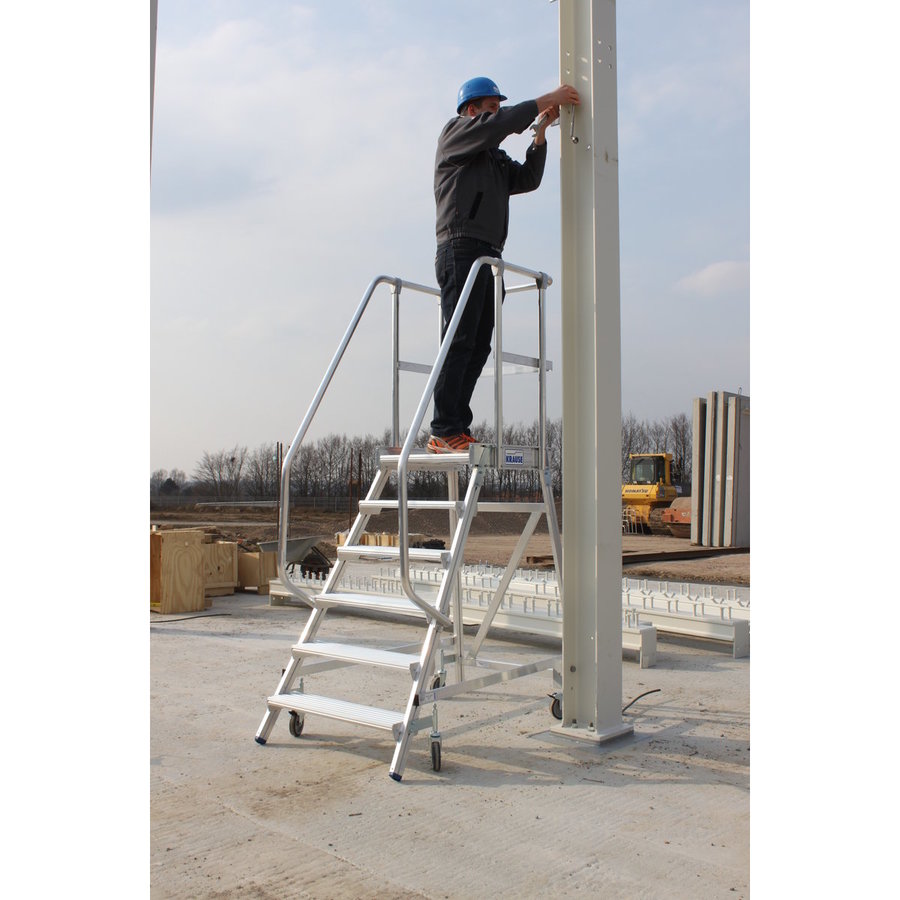 Krause STABILO PodestLeiter fahrbar, einseitig begehbar 6 Stufen