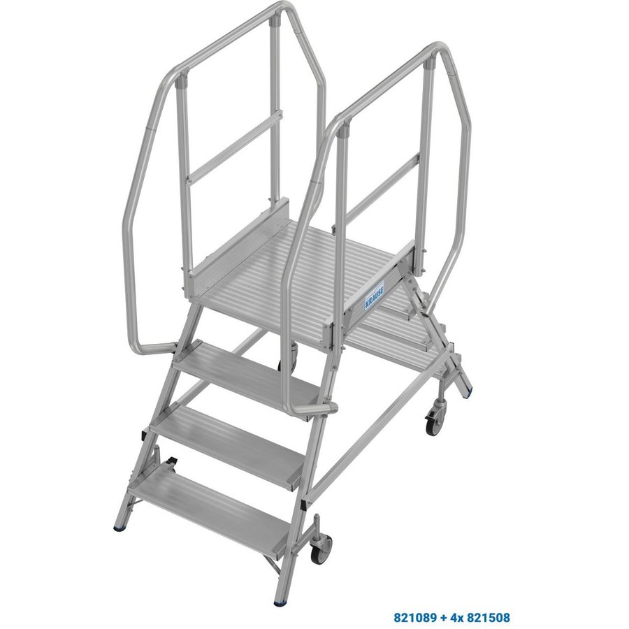 Krause PodestLeiter fahrbar, beidseitig begehbar 2x4