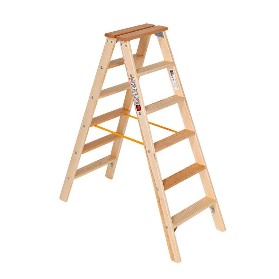 Euroline Holz-Stufenstehleiter Nr. 10503 2x6