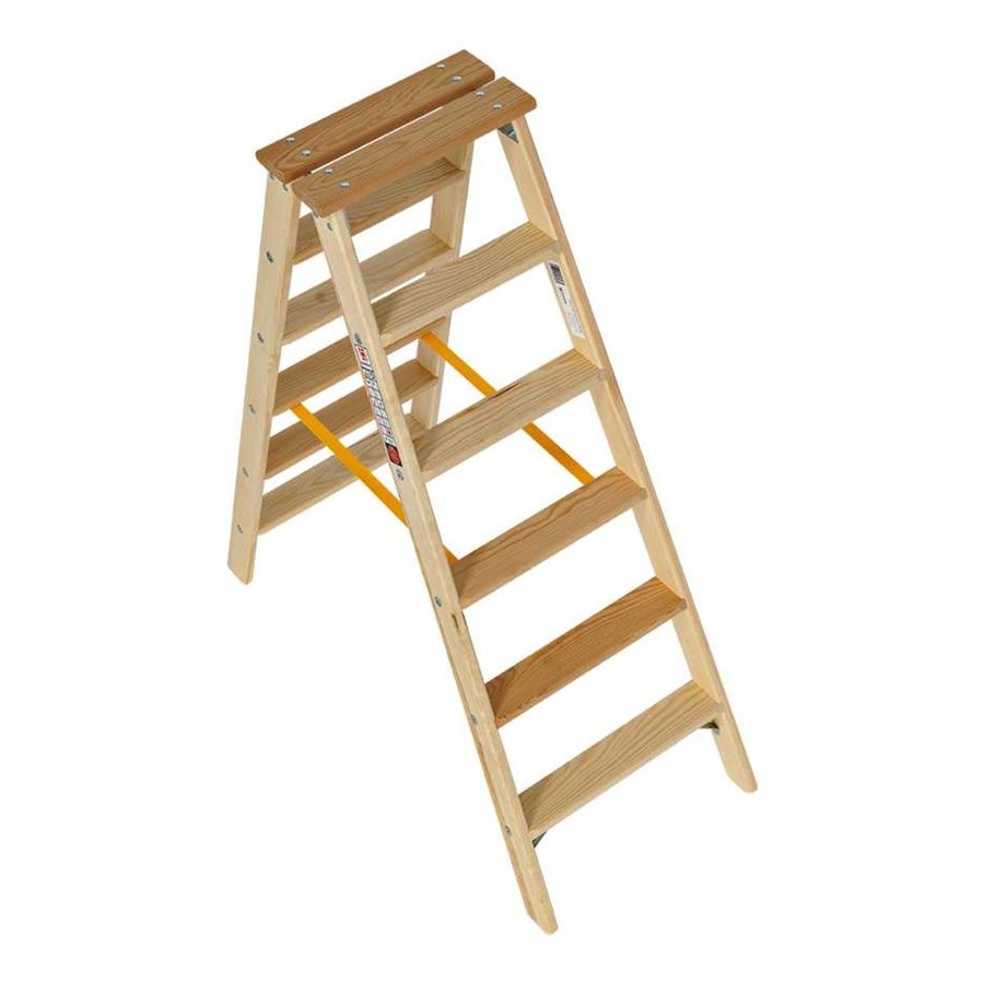 Euroline Holz-Stufenstehleiter Nr. 10503 2x6