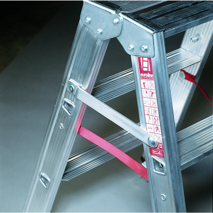 Euroline Alu-Stufenstehleiter mit vier Federrollen und zwei Feststellern Nr. 30573 2x10