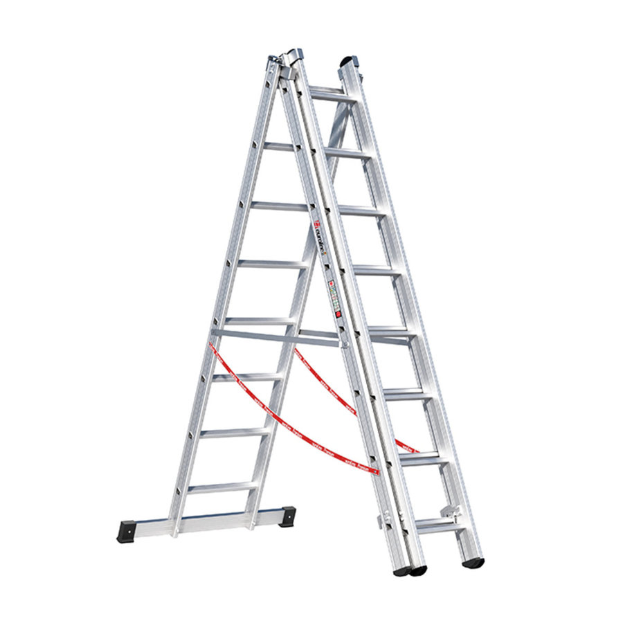 Euroline Alu-Mehrzweckleiter 3-teilig Nr. 307 Vielzweckleiter 3x8
