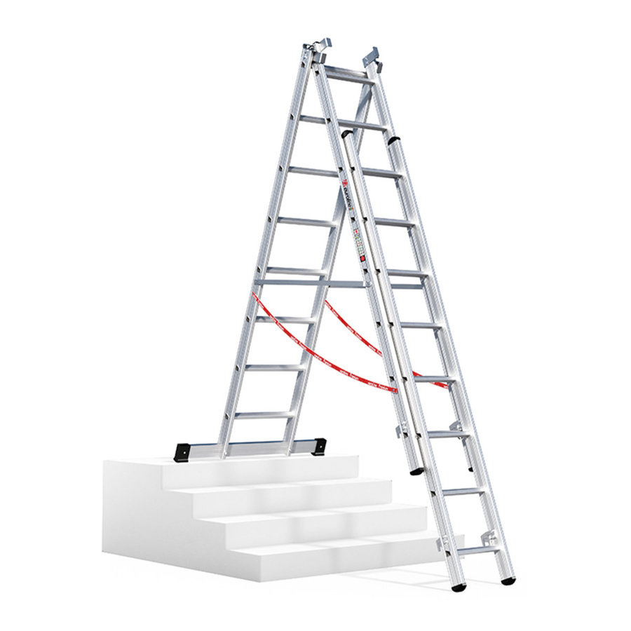 Euroline Alu-Mehrzweckleiter 3-teilig Nr. 307 Vielzweckleiter 3x8