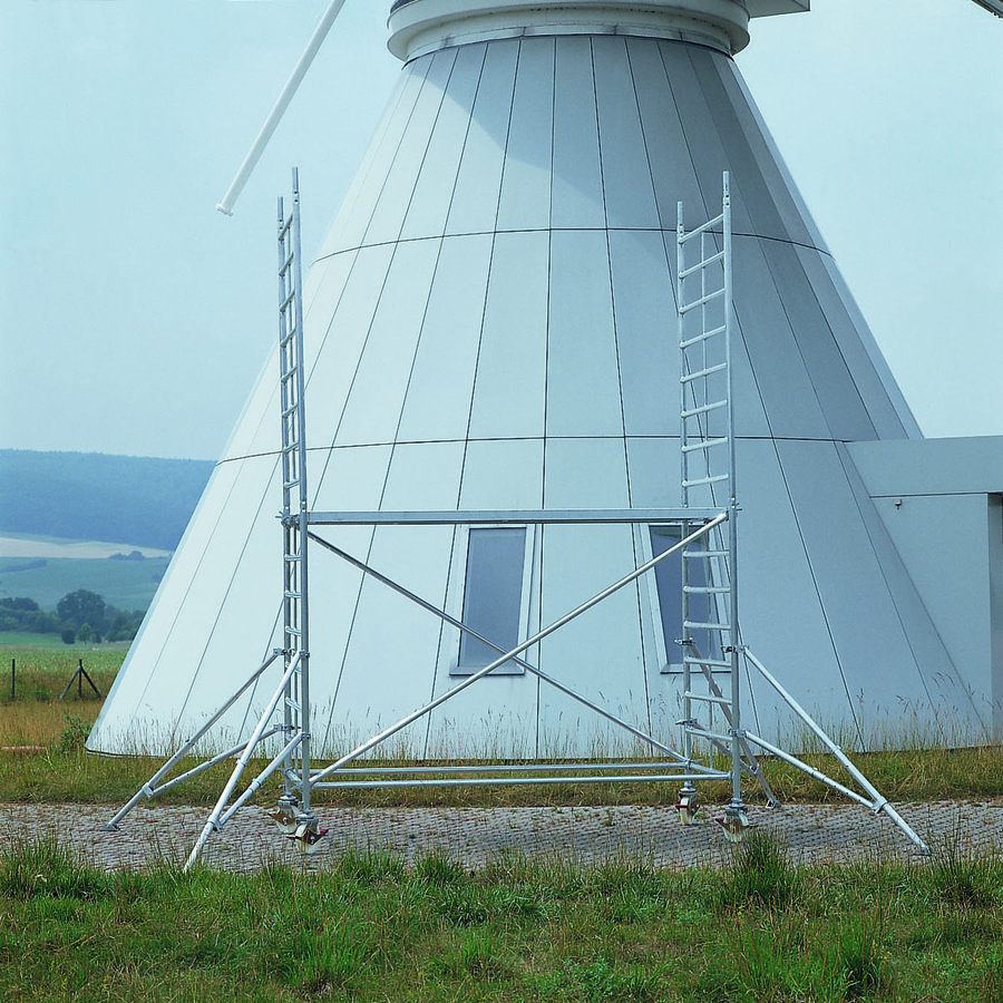 Euroline Fahrgerüst 0,75x2,85m Sicherheitsaufbau mit Auslegern Arbeitshöhe bis 7,35 m