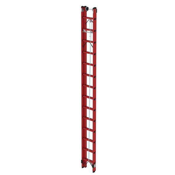 Günzburger Steigtechnik Sprossen-Seilzugleiter 2-teilig GFK ohne Traverse 2x14 Sprossen