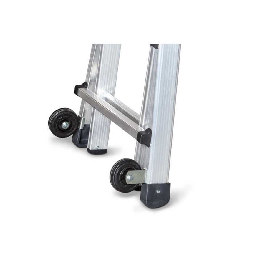 Euroline Alu-Vario-Klappleiter mit Rollen (Montagesatz) für ein Außenteil Nr. 31621 4x5 Teleskopleiter