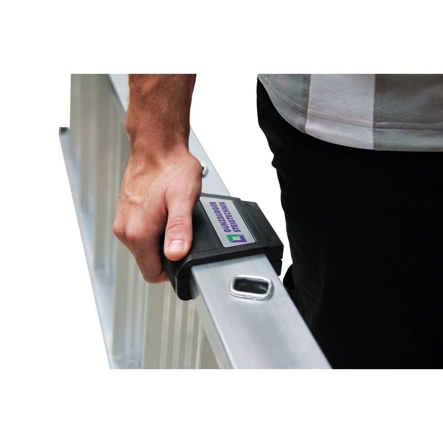Günzburger Steigtechnik Stufen-Anlegeleiter mit relax step® ohne Traverse  16 Stufen