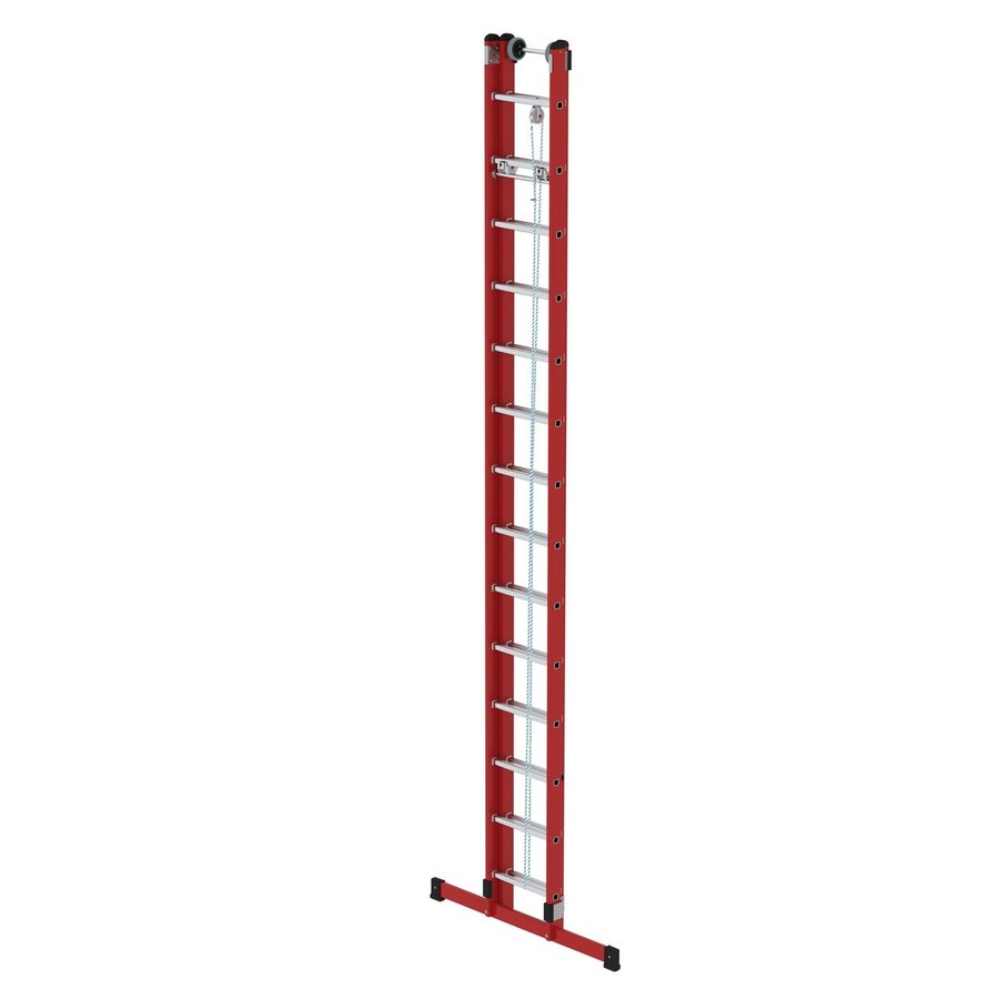 Günzburger Steigtechnik Sprossen-Seilzugleiter 2-teilig GFK/Alu mit Standard-Traverse 2x14 Sprossen