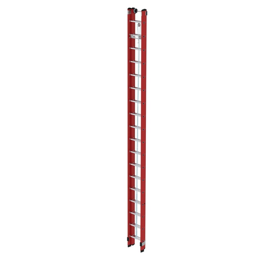 Günzburger Steigtechnik Sprossen-Seilzugleiter 2-teilig GFK/Alu ohne Traverse 2x18 Sprossen