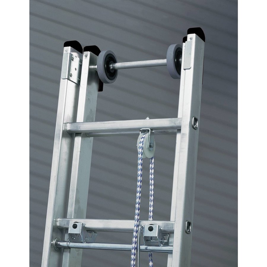 Günzburger Steigtechnik Sprossen-Seilzugleiter 2-teilig mit nivello®-Traverse 2x24 Sprossen
