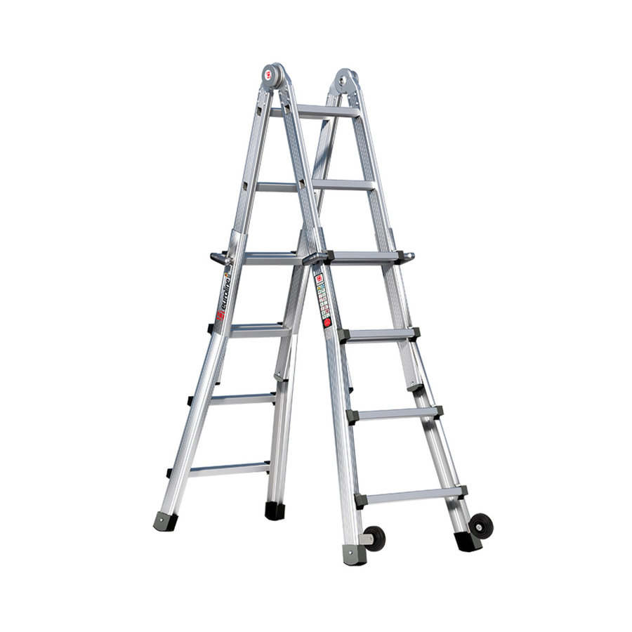 Euroline Alu-Vario-Klappleiter mit Rollen (Montagesatz) für ein Außenteil Nr. 31621 4x4 Teleskopleiter