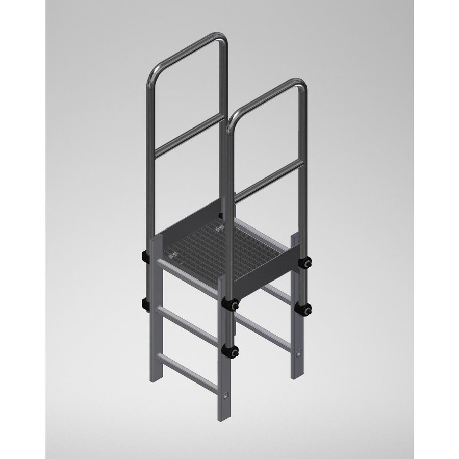 Hailo Professional Attika-Überstieg für Holm 72x25mm, Stahl verzinkt 1.0037 Tiefe 500 mm