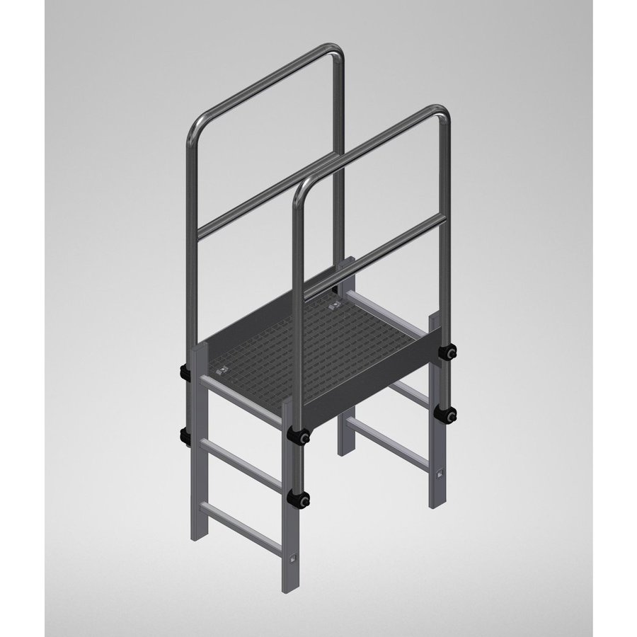 Hailo Professional Attika-Überstieg für Holm 72x25mm, Stahl verzinkt 1.0037 Tiefe 750 mm