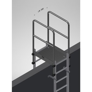 Hailo Professional Attika-Überstieg für Holm 72x25mm, Stahl verzinkt 1.0037