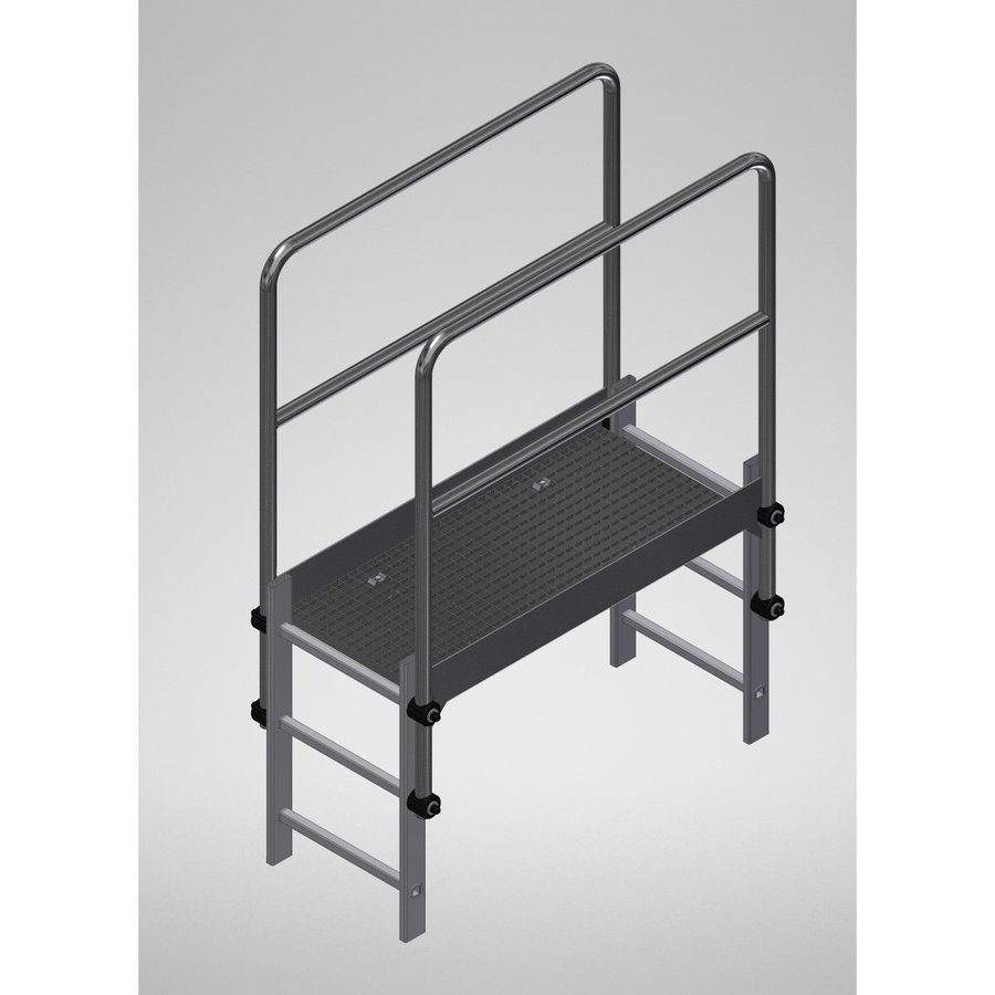 Hailo Professional Attika-Überstieg für Holm 72x25mm, Stahl verzinkt 1.0037 Tiefe 1200 mm