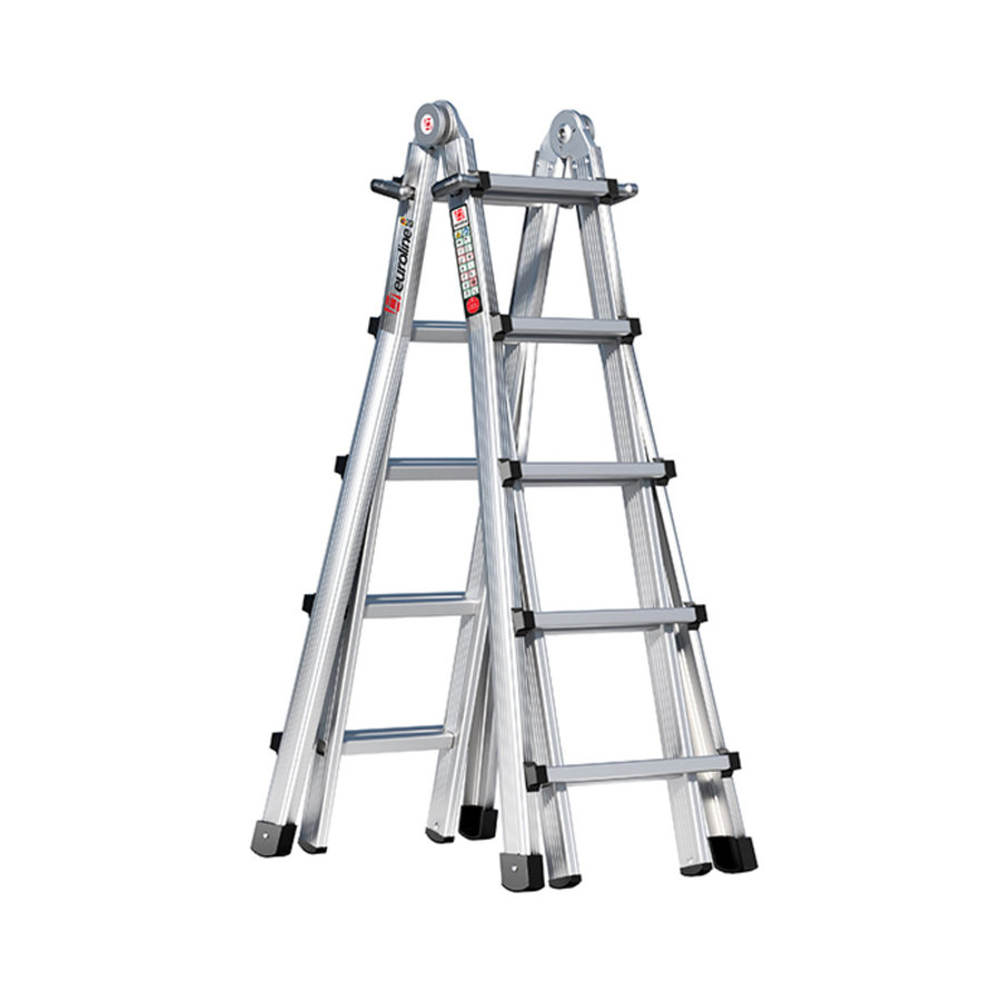 Euroline Alu-Vario-Klappleiter Nr. 316 Teleskopleiter 4x5