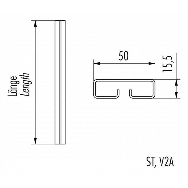 Hailo Professional Rückenschutz-Senkrechtstab, Stahl verzinkt 1.0037 L=1680 mm