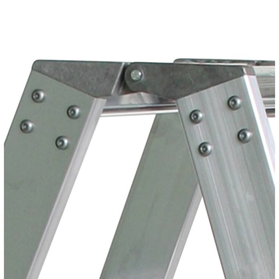 Günzburger Steigtechnik Stufen-Stehleiter beidseitig begehbar mit relax step® und Rollen 2x12 Stufen
