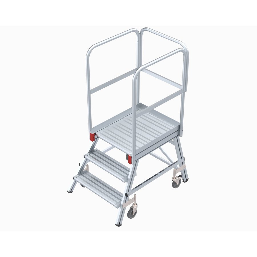 Euroline Mobile Podesttreppe / Podestleiter einseitig begehbar Nr. 515 3 Stufen