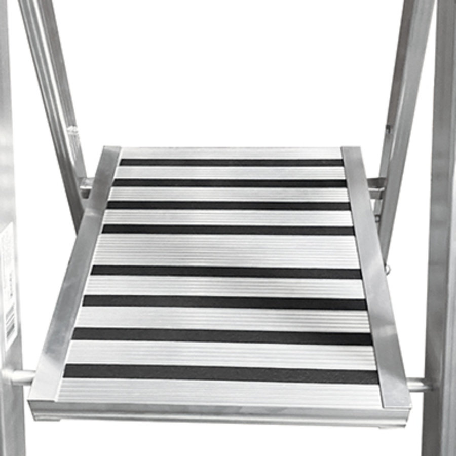 Euroline Alu-Stufenstehleiter mit großer Standplattform (Rutschhemmung R13) Nr. 32677 1x7