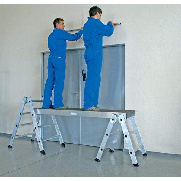 Günzburger Steigtechnik Aluminium-Montageleiter, 2x4 Stufen